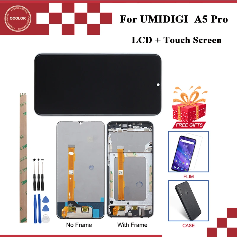 Ocolor для UMI Umidigi A5 Pro ЖК-дисплей и сенсорный экран в сборе для Umidigi A5 Pro экран+ Инструменты+ клей с рамкой пленка