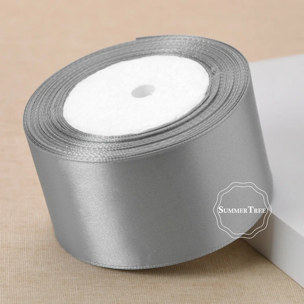 Атласная лента пояс Подарочный бант серый 25 ярдов 6 мм 10 15 38 50 для свадебной