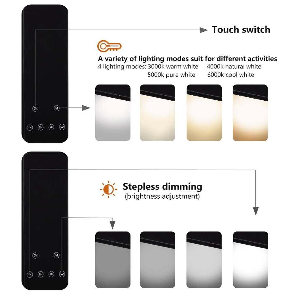 Adjustable LED Swing Arm Desk Lamp With Time-off And Dimmable Function 4 Lighting Color Mode For Office Home Workplace | Освещение