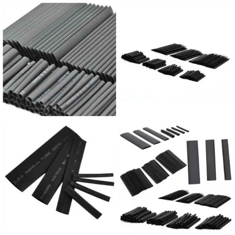 

Weatherproof Heat Black Shrink Sleeving Tubing Tube Assortment Kit Electrical Connection Electrical Wire Wrap Cable127 Pcs/bag.