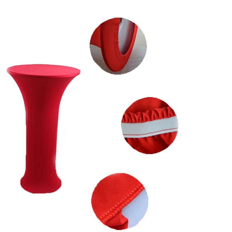 Однотонная скатерть для коктейльного бара из спандекса растягивающаяся круглая