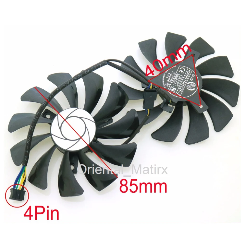 HA9010H12F-Z HA9010H12SF-Z 12V 0.57A 85mm 40*40*40mm 4Wire 4Pin Graphics Card Cooling Fan enlarge