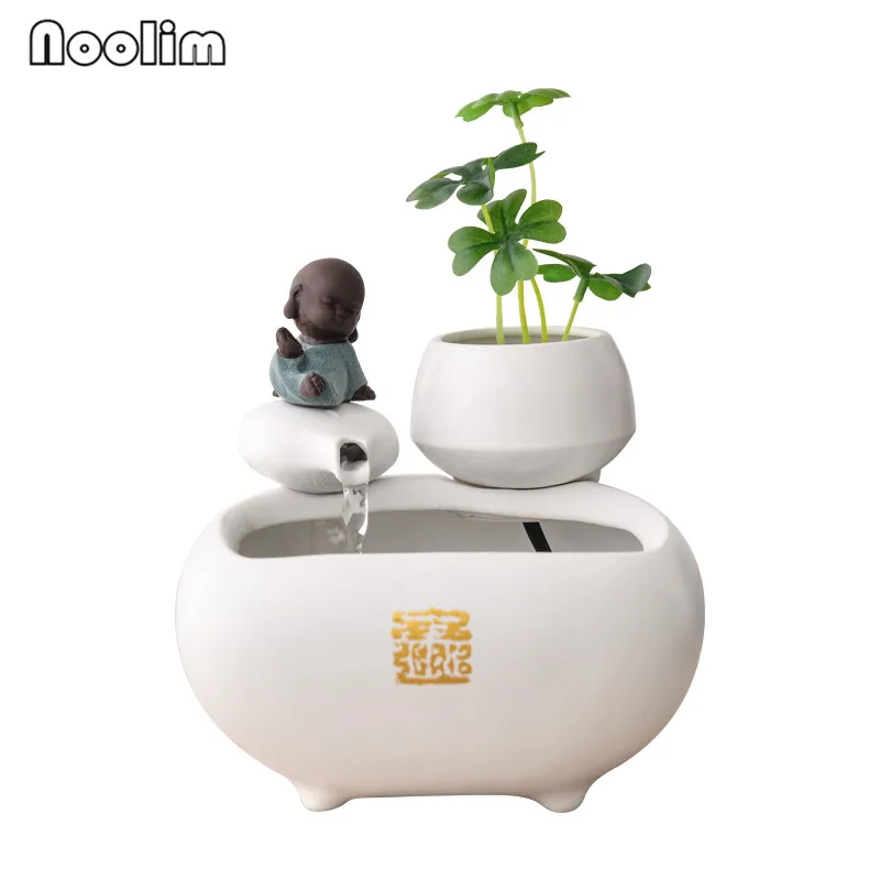 Керамический маленький монах ручной работы украшения для фонтана воды офисный