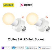 loratap tuya smart zigbee 3 0 led bulb socket lamp adapter holder e27 works with google home alexa echo remote control mqtt