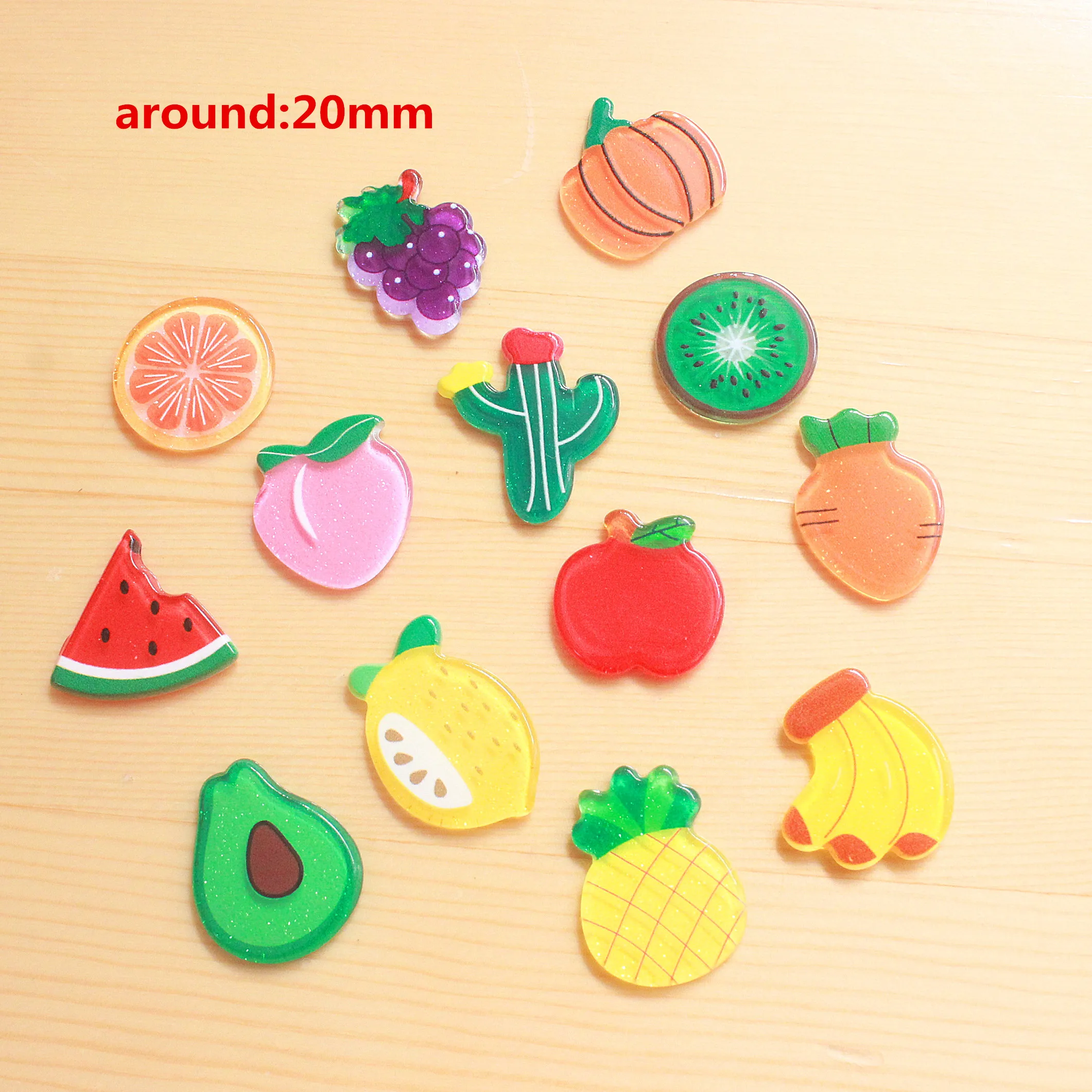 

30pcs/lot kawaii flatback resin foods fruit mix colors resin cabochons accessories planar resin