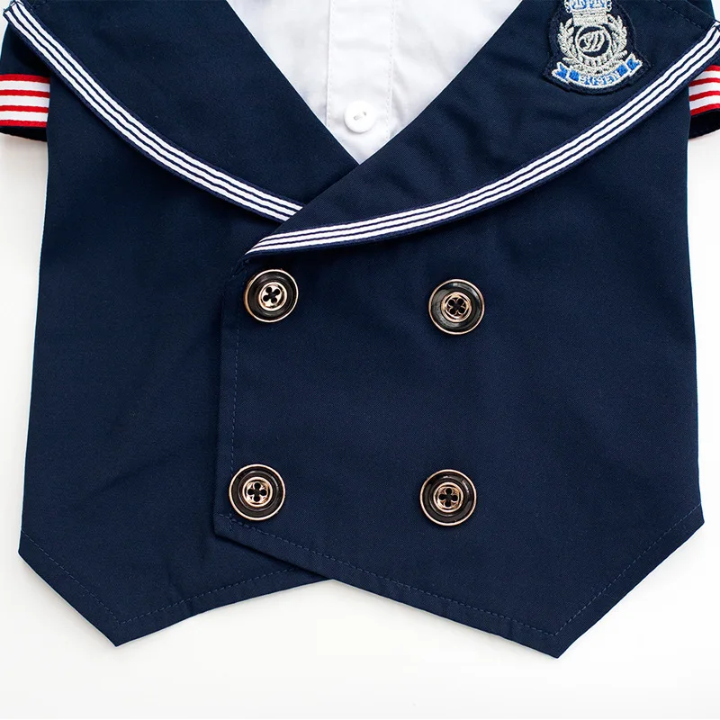 Новое платье для питомца джентльмен галстук бабочка темно синий костюм рубашка