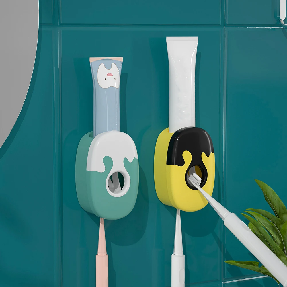 

Hanging Toothpaste Squeezer Household Waterproof Wall-mounted Automatic Toothpaste Dispenser Bathroom Punch-free Toothbrush Rack