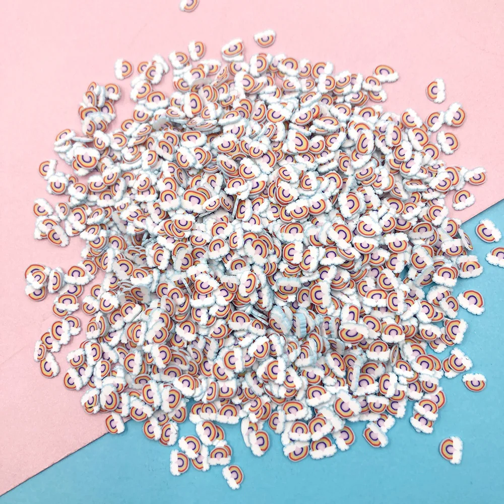 

50 г мини-платье в радужную полимера Горячая глина кусочками Мягкая Керамика посыпка для Slime декорация рукоделие хобби