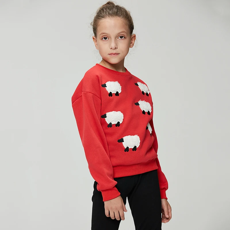 GLO STORY Повседневный свитер для девочек милый пуловер с круглым вырезом и рисунком