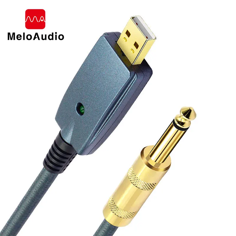 USB כדי גיטרה כבל ממשק זכר כדי 6.35mm שקע חשמלי גיטרה אביזרי אודיו מחבר כבל מתאם עבור מכשיר 3M