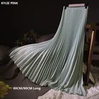 Женская шифоновая юбка, винтажная плиссированная Повседневная трапециевидная юбка с высокой талией, 18 цветов, 2020