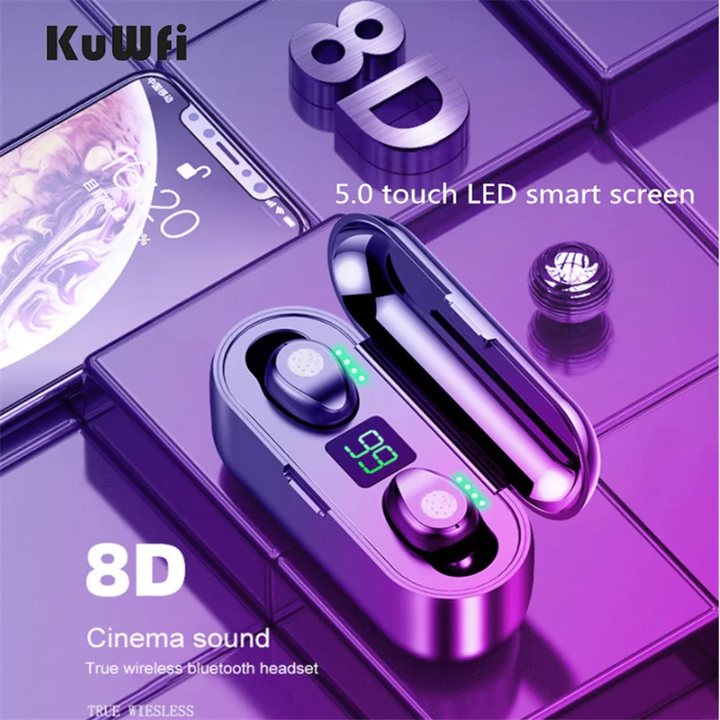 F9 TWS V5.0 беспроводные наушники Bluetooth Спортивная гарнитура светодиодный дисплей