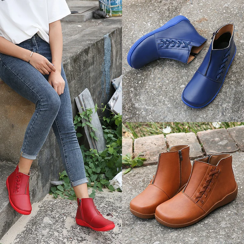 

Ladies fashion casual spring and autumn high top nude boots women's shoes low heel non-slip women's boots large size new