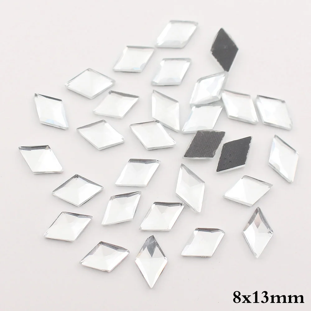 Новые блестящие бусины в форме ромба камни стразы с горячей фиксацией для одежды