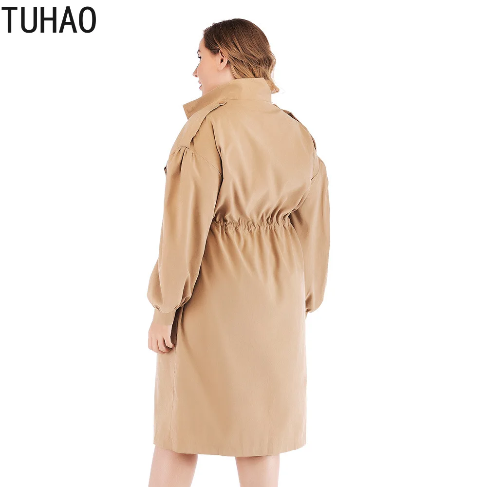 

TUHAO 2020 Large Size 4XL 3XL Loose Women's Coat Female Trench Coat Female Loose Coat Middle Age Trench Coats Clothing WM12