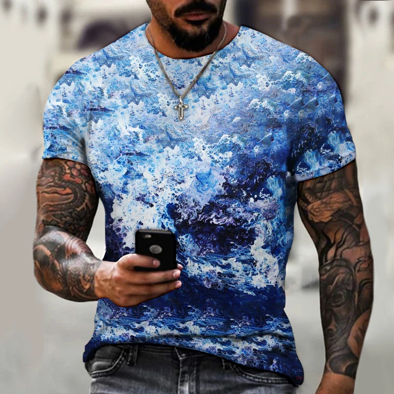 Мужская футболка модная повседневная с цветным принтом классная изображением