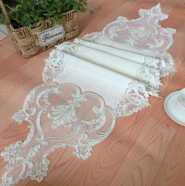 Luxury European Lace Oval Tablecloth Living Room Study Bedroom Coffee Satin Table Cloth Hotel Villa Banquet Party Decoration