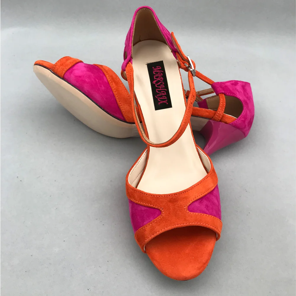 Zapatos clásicos de tacón alto para baile Flamenco, calzado de Tango de Argentina, calzado de prazage, suela dura de cuero MST6234BORS