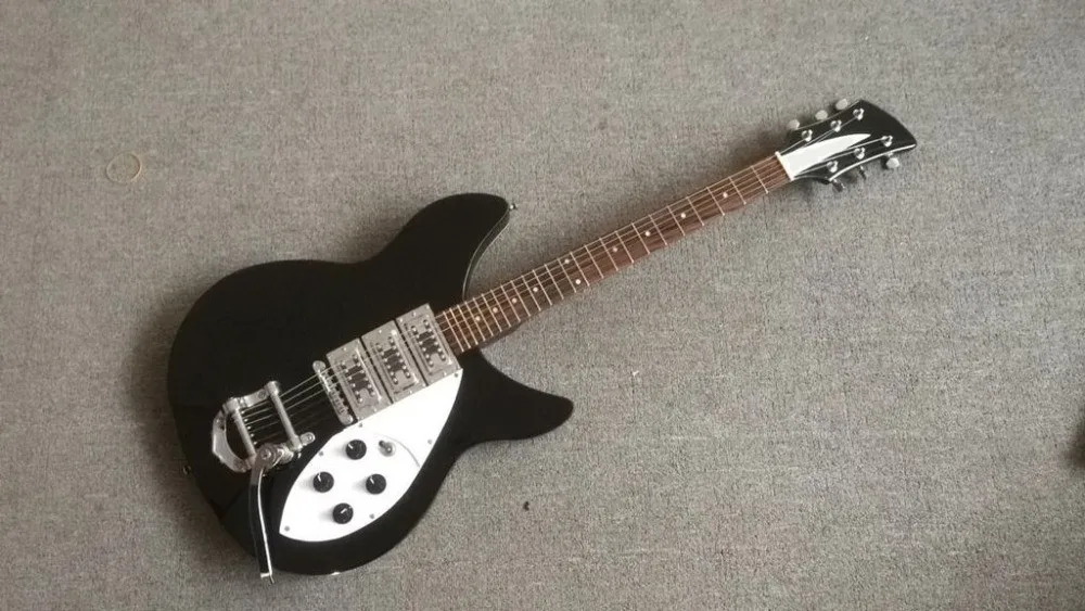2019 Новинка + фабрика черный Rickenback 325 3 пикапа электрическая гитара Ricken 330 jazz tremolo