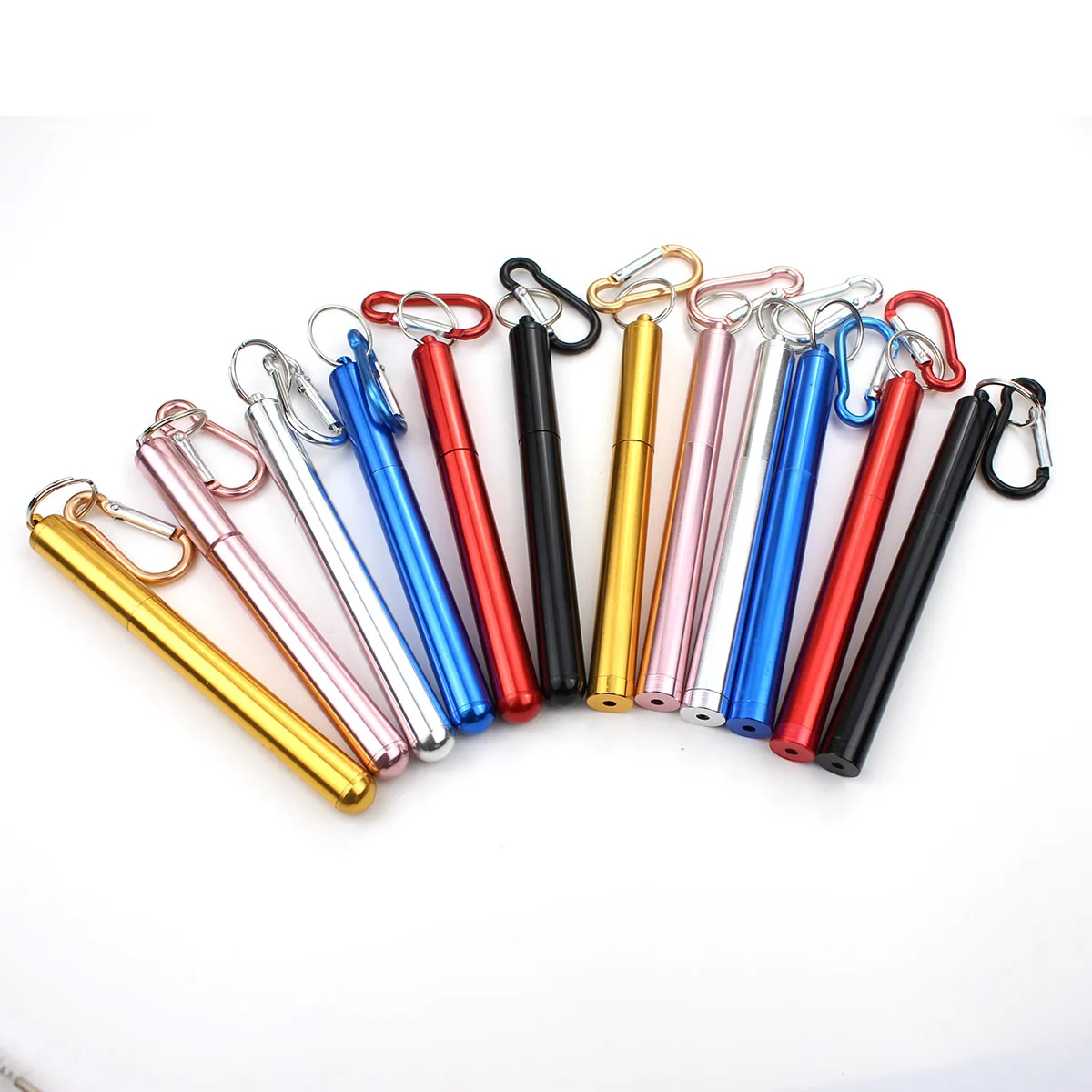 3 шт портативная Нержавеющая сталь телескопическая Серебряная Питьевая Солома