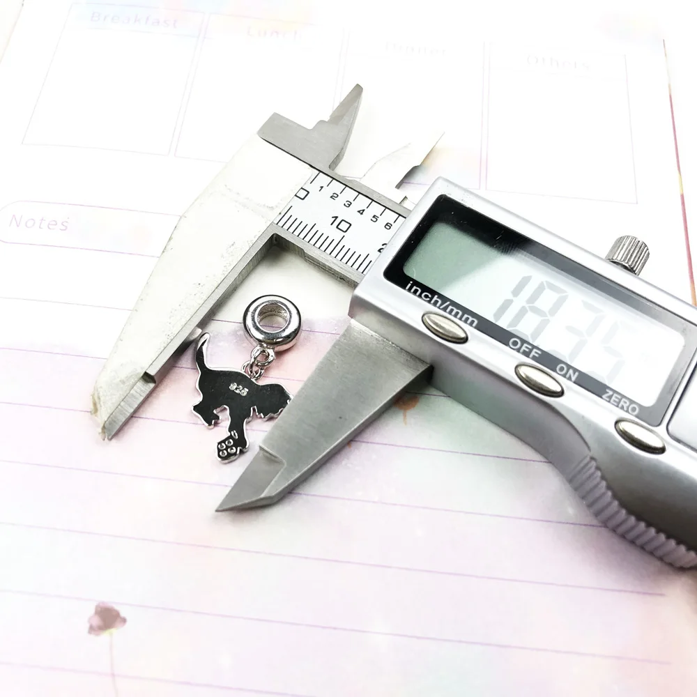 Высокое качество 925 стерлингового серебра милый котенок Подвески для