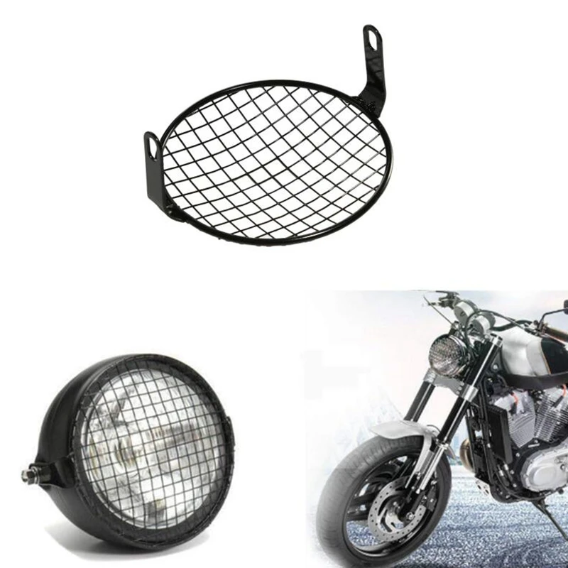 Мотоцикл 6 3 дюймов фара сетка гриль Боковое крепление Универсальный чехол маска