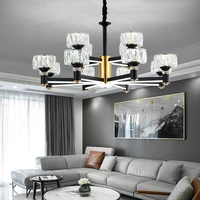 new crystal chandelier living room bedroom dining room lamps luminous aluminum 3 color light remote dimming