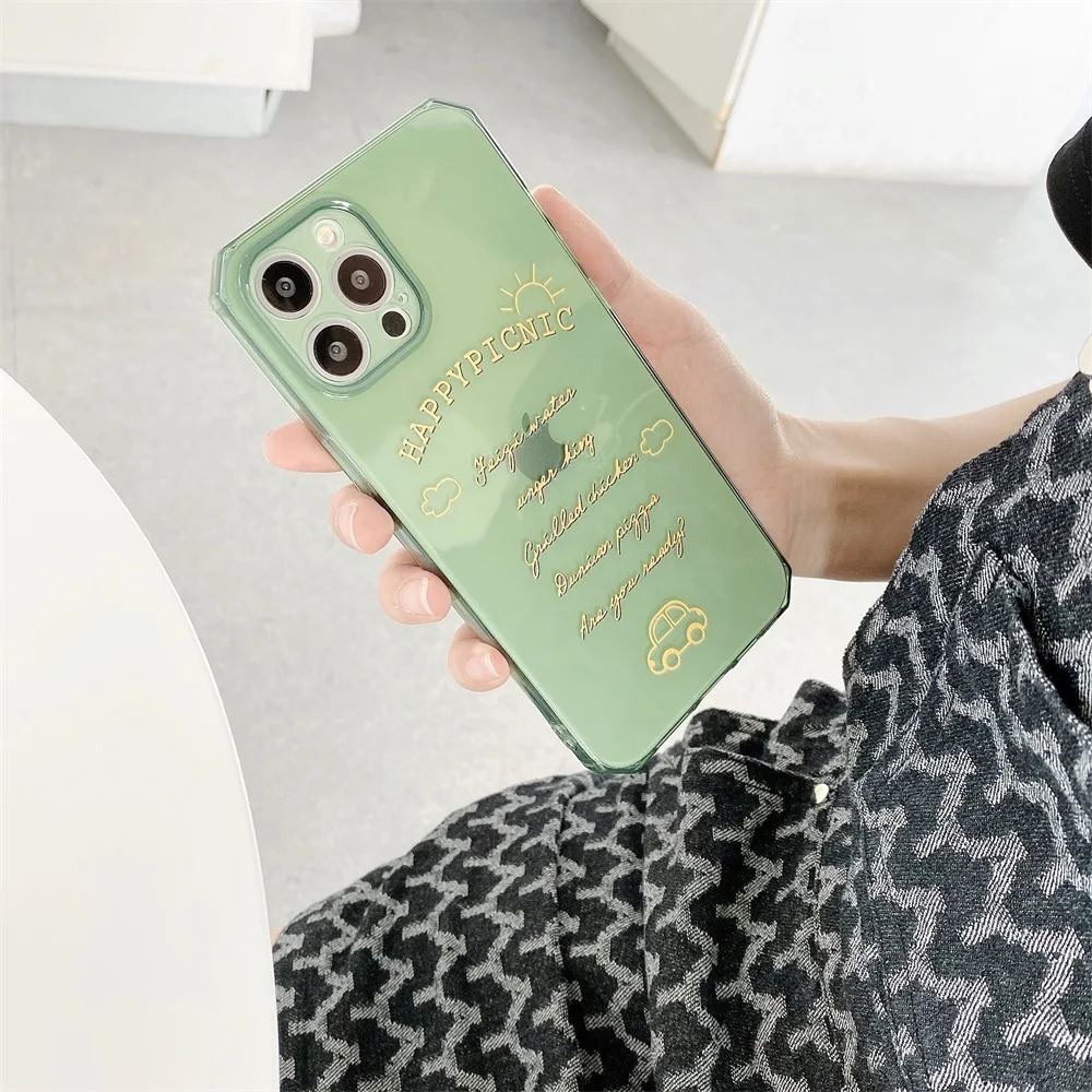 

INS English Letters Phone Case for Iphone 12 Pro Max Coque Straight Edge Transparent Case for Iphone11 XR X 7P 7 8 SE2020 Fundas