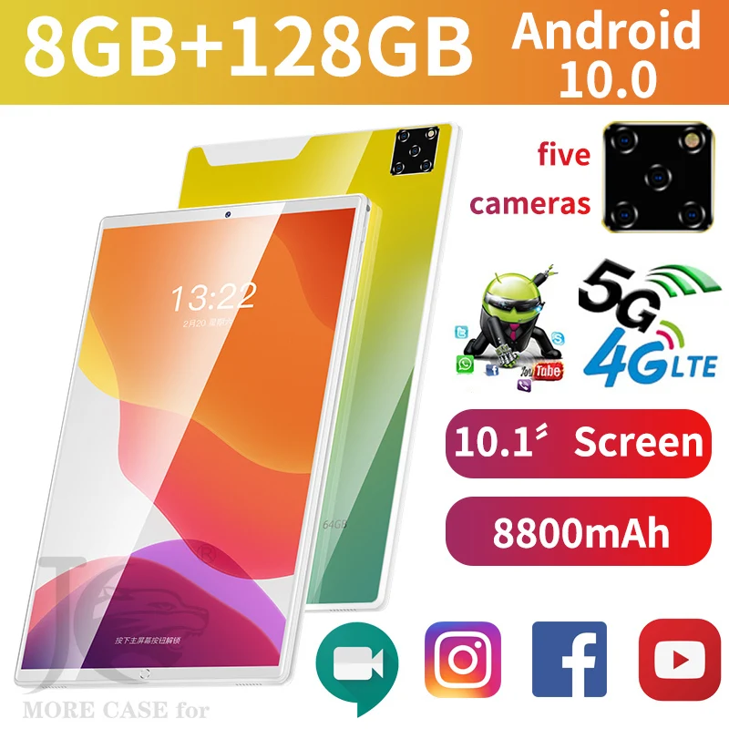 Новое поступление 2021 планшеты Android 10 0 OS 1 дюйма 8 ГБ ОЗУ 128 Гб ПЗУ планшет