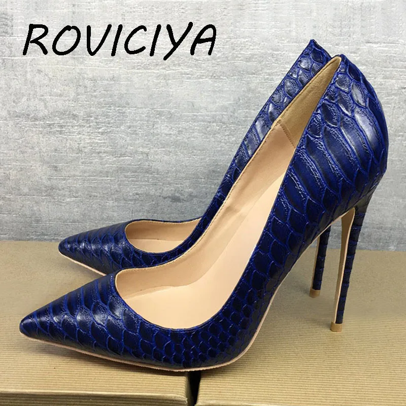 Женские туфли лодочки из ПУ кожи на высоком каблуке 12 см|Женские туфли| |