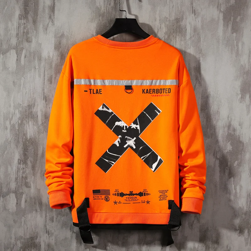 

Single Road Mens Crewneck Sweatshirt Men 2021 Graphic Casual Oversized Japanese Streetwear Hip Hop Black Hoodie Men Sweatshirts