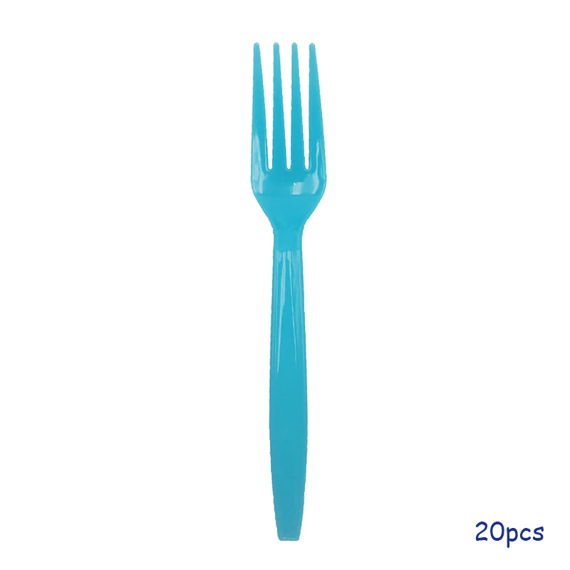 fork 20pcs Стикеры морской тематики вечерние столовые приборы детский день рождения бумажные стаканчики бумажные тарелки салфетки шляпа одноразовые столовые приборы вечерние принадлежности - Цвет: fork 20pcs