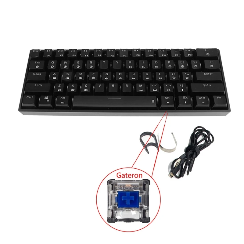 Mecânico sem Fio Backlit do Modo Duplo de Bluetooth Chaves de Gateron Teclado 5.0 Rgb 61 32cb