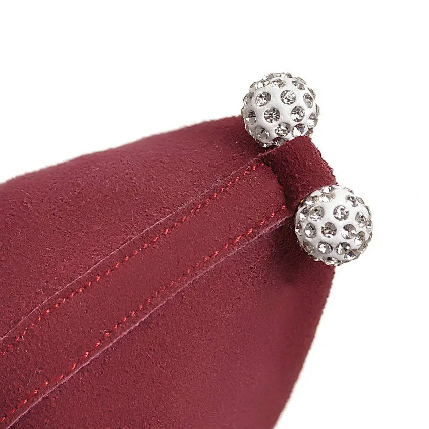 

ESVEVA 2020 Flock Women Pumps Spring Autumn Night Club Shoes Wedges High Heel Women Shoes Elegant Wedding Shoes Big Size 34-43