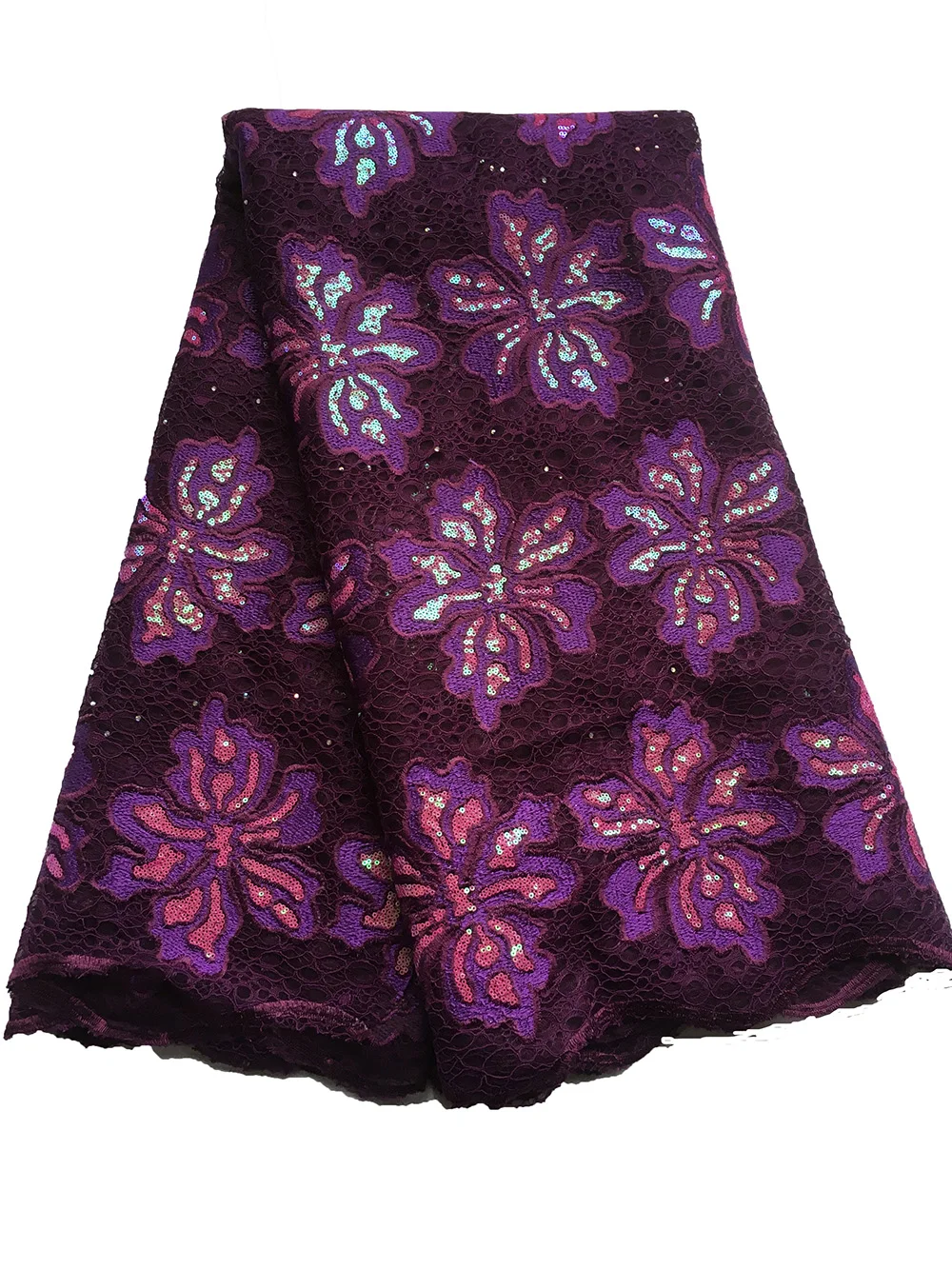 Purple lace Высококачественная кружевная ткань с сеткой и блестками, Новое поступление, кружевная ткань для свадебного платья, африканская ткань, Лидер продаж - Цвет: Purple lace