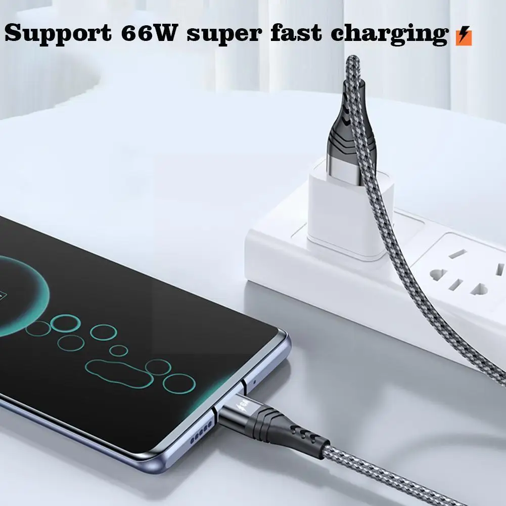 

6a 66w Usb Type C Cable For 5a Fast Charging Usb C Charger Cable Data Cord For For For 1/2m H3r7