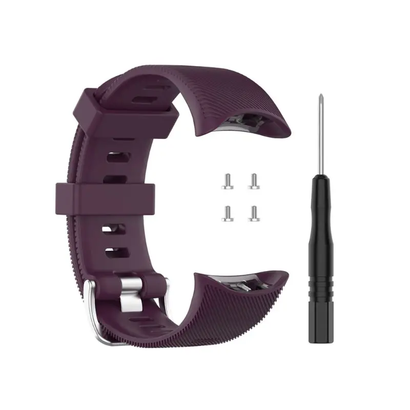 

Silicone Watch Band Metal Clasp Wrist Strap for Gar-min Swim 2 Smart Watch