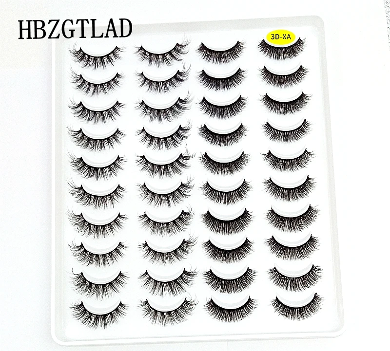 Hbzgtlad 1/20 пар флэш-упаковка 3D мягкая норка накладные ресницы ручной работы пушистые длинные ресницы натуральные инструменты для макияжа глаз