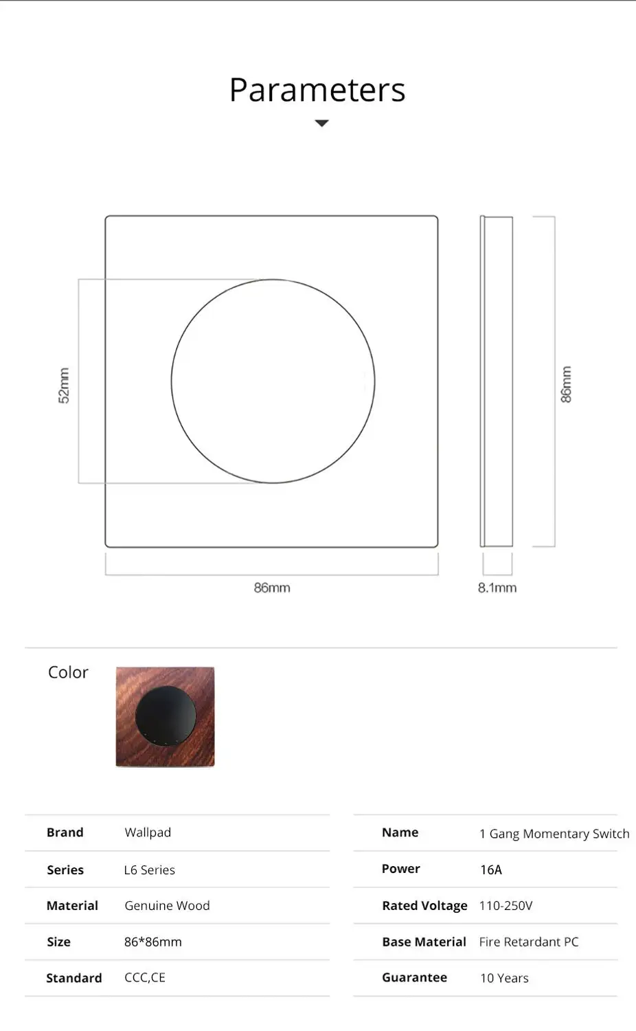 L6 деревянная пластина моментальная перезагрузка 1 бандажный светильник