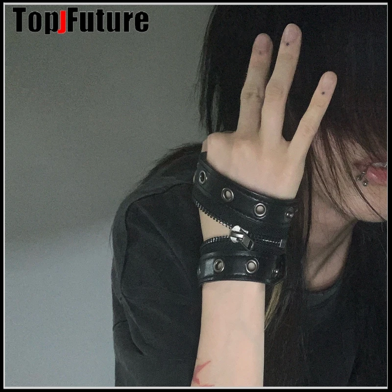 Готическая Лолита косплей Харадзюку женщины мужчины на молнии девушка кожа Панк