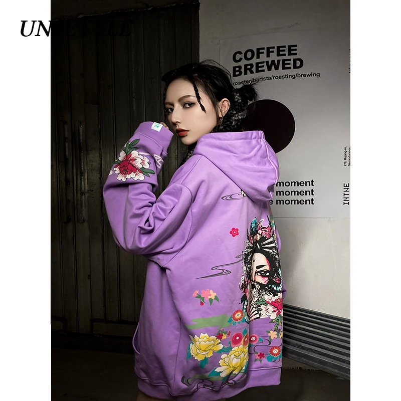 Худи мужское в стиле Харадзюку с японским графическим принтом уличная одежда хип