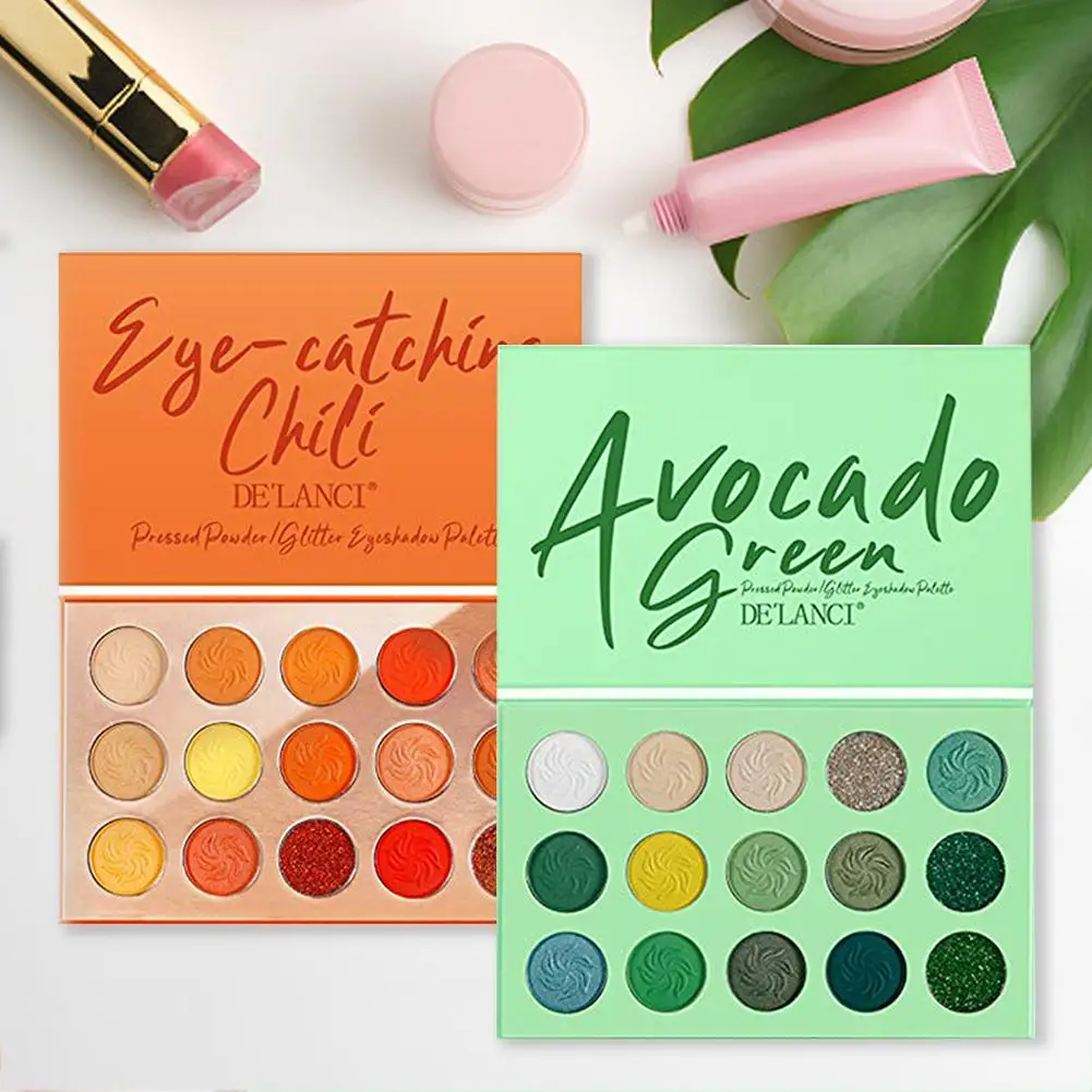 Палитра зеленых теней для век авокадо 15 цветов матовый Блестящий макияж