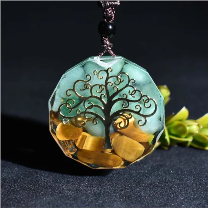 

2 Styles Vintage Colorful NaturalEuropean And American New Color Augen Energy Pendant Drops Glue Into Handmade Necklace