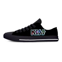 rock band kiss heavy metal hot cool fashion casual canvas shoes low top breathable lightweight sneakers 3d print for men women