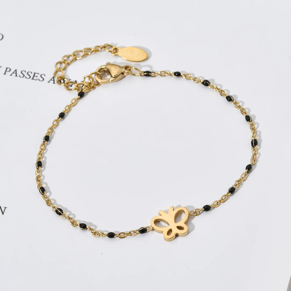 Женский браслет из нержавеющей стали ZMZY простой на запястье с милыми бабочками