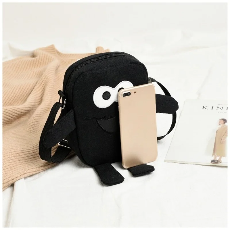 

Kids Cute Shoulder Backpack Cartoon Robot With Big Eyes Canvas Crossbody Bag Children Coin Purse Messenger Bag Girls Boys Gift