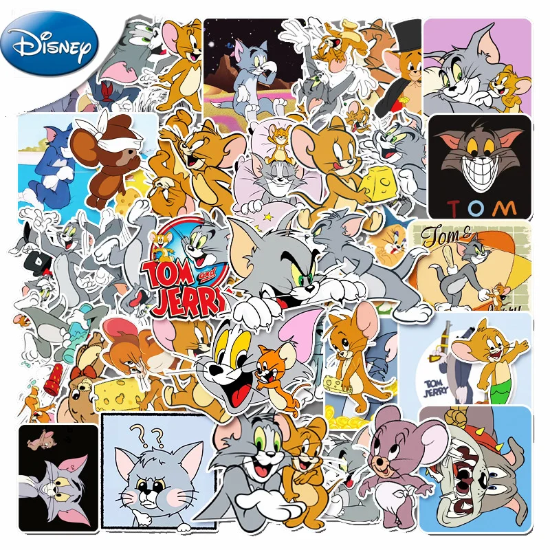 

10/30/50Pcs/Pack Disney cartoon cat and mouse stickers luggage travel waterproof stickers decorative graffiti stickers aesthetic