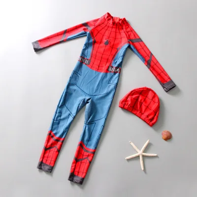 Long sleeve spider Цельный купальный костюм для маленьких мальчиков детский купальный костюм для серфинга с защитой от ультрафиолета, детская одежда для купания с изображением Железного человека детский купальный костюм для серфинга - Цвет: Long sleeve spider