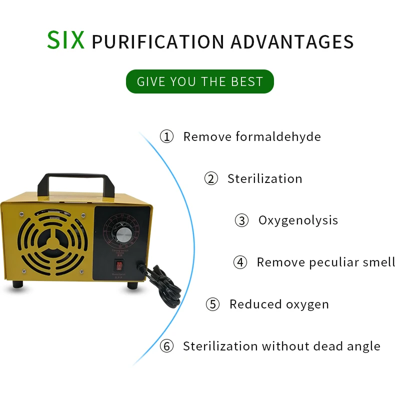

New Type 52g/h Ozone Generator Portable Ozonizer Air Purifier Sterilizer Treatment Ozone Addition to Formaldehyde Clean Machine