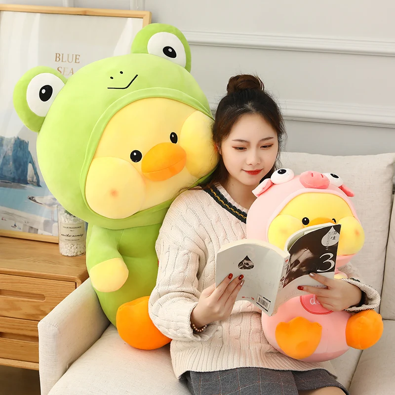 

1pc 30-55cm Cute Dudu Transformed Frog Duck Plush Doll Toy Soft Fur Stuffed Animal Pillow Kids Girl Gift Home Decoration